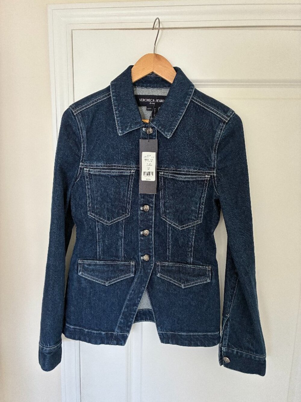 Veronica Beard Alfie Denim Jacket Indigo Rinse Size 0 NWT Retail Price $428